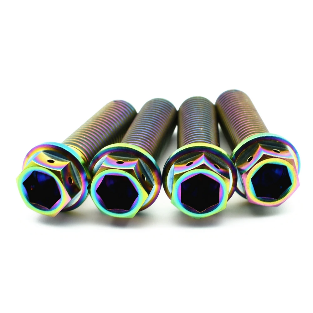 Titanium bolts M10X35mm flange allen head Motorcycle modification screw  multiple color (8)