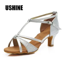 Туфли для латинских танцев на высоком каблуке каблук 7 см/5 см серебристого цвета для латиноамериканских танцев, танго; женская обувь; Zapatos De Baile Latino Mujer 255