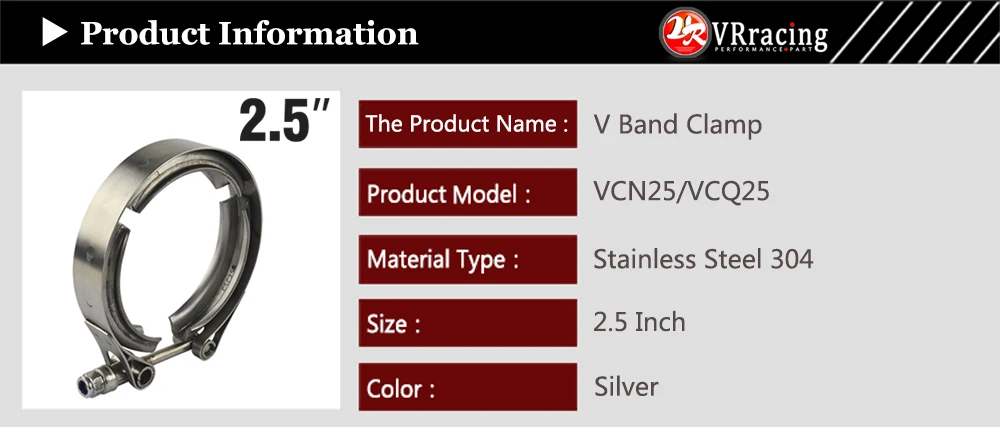 VR RACING-2," Нержавеющая сталь 304 турбо/интеркулер/водосточные трубы/вниз трубы/шланг нормальный или быстрый выпуск V Band CLAMP VCN25/VCQ25