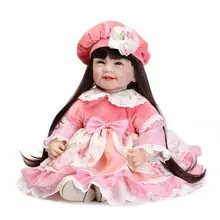 Высококачественные силиконовые виниловые куклы принцессы для девочек, детские игрушки для малышей, Реалистичная Детская кукла с длинными волосами