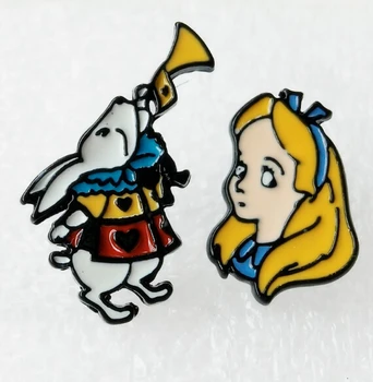 

20 pairs Enamel Lovely Cartoon Alice In Wonderland princess Earrings Jewelry Stud Earring EE-88