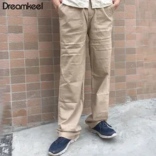 Мужские легкие летние джоггеры брюки хлопок льняные брюки мужские кунг-фу брюки летние мужские тонкие повседневные брюки свободного покроя Y