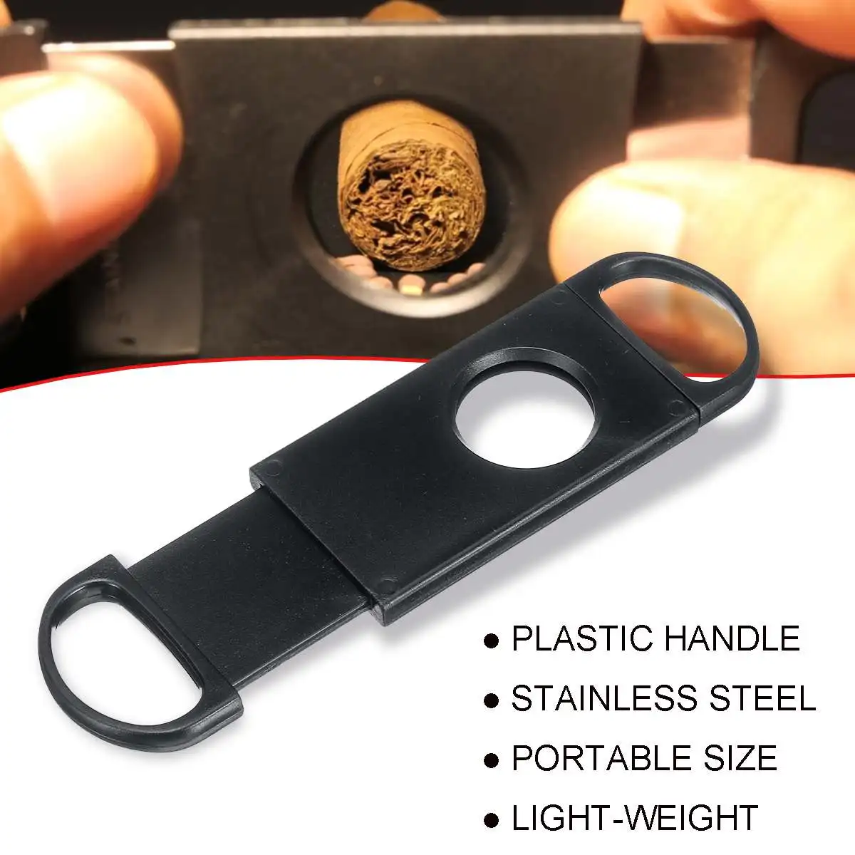 Double Blade Stainless Steel Pocket Scissors Portable Guillotine Cigar Cutter