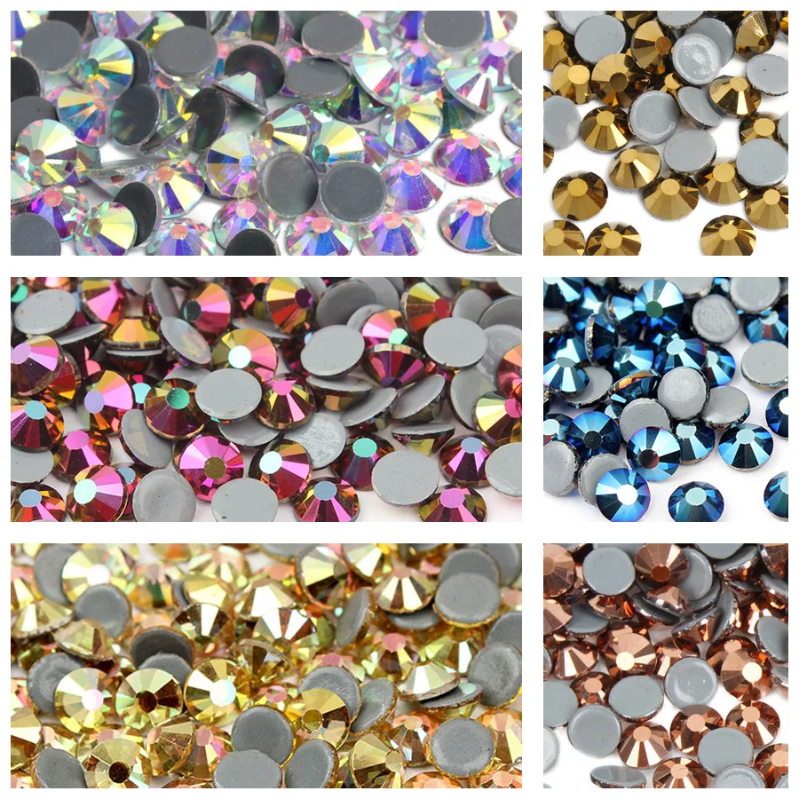 

Multi-Color SS6-SS30 Crystal AB Glass Glitter Rhinestone Flatback Hot fix Rhinestones For Nail Art Sewing & Fabric Decoretion