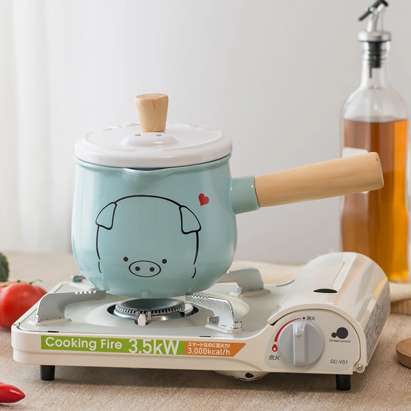 

1200ml Pig Pink Creative ceramic casserole Single handle High temperature resistance Slow cooker Soup pot 279x150x172mm