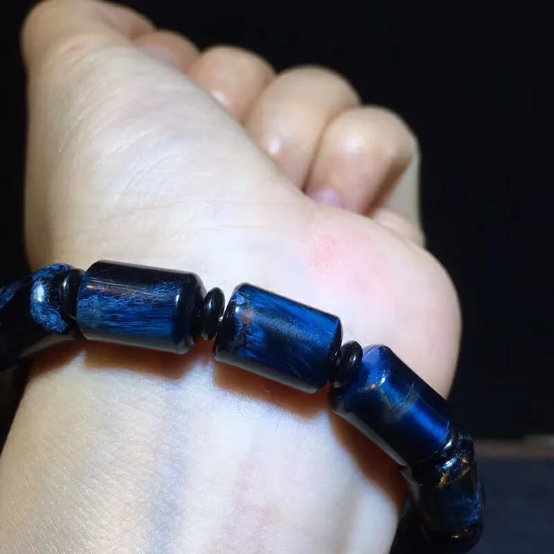 

B1030114 Natural Crystal Namibia Pietersite Bracelet 12.9x9.3mm Blue Red Beads Stone Round Bead Bracelets Man Women