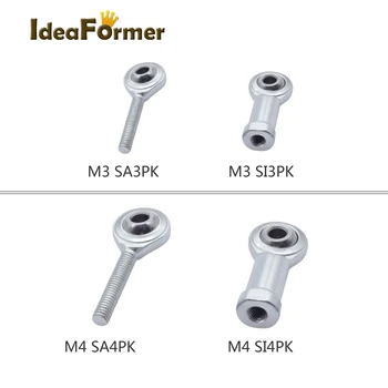 5Pcs SA4PK SA3PK Male SI3PK SI4PK Female Fisheye bearing M3/M4 Right Thread Rod End Joint bearing for 3D Printer Delta Kossel. delta rostock mini kossel aluminum magnetic effector carriage kit silver color anodized for diy kossel 3d printer