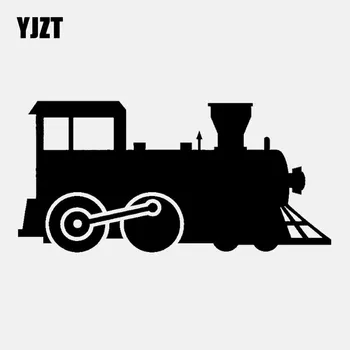 

YJZT 13.8CM*6.7CM Steam Locomotive Train Engine Vinyl Decal Car Sticker Black/Silver C3-1801
