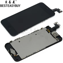 Top quanlity For iphone 5C LCD display+touch screen digitizer+home button+bezel frame +front camera full assembly free shipping