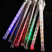 30 см 144LED Метеоритный Дождь трубка на троссе свет снегопад лампа садовое дерево освещение Декоративная гирлянда/Рождество 8 труб