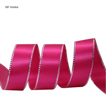

1-1/2 inch(38 mm)Satin Ribbon With Silver Edges for Party