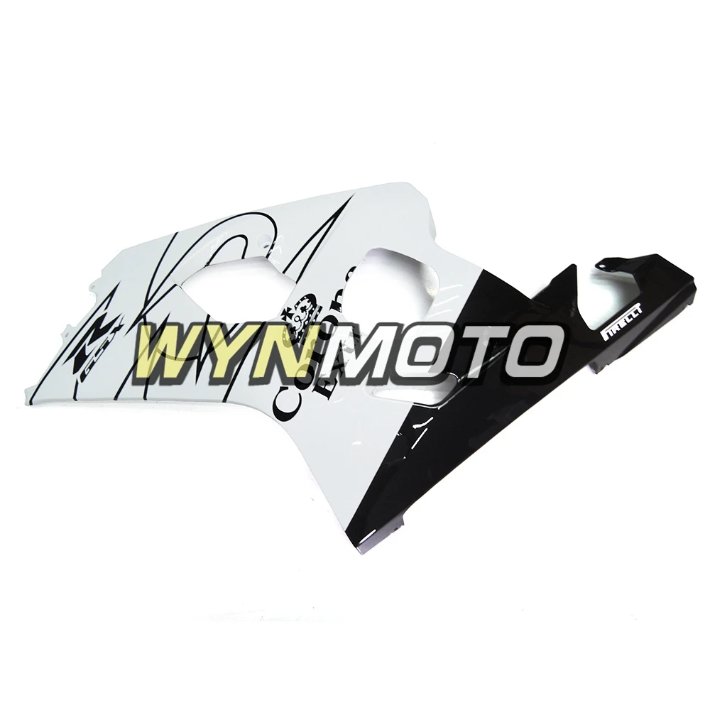 Полный обувь белого цвета на плоской подошве; черный набор полос для Suzuki GSXR600 750 K4 2004-2005 Кузов ABS Пластик впрыска Новая мотоциклетная обувь обтекатели