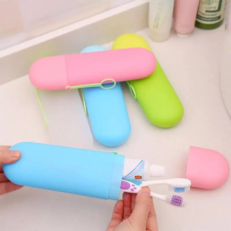 Portable Toothbrush Holder Case Candy Colors Travel Toothpaste Protect Box