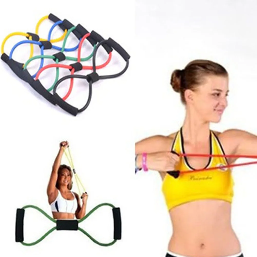 8 Shaped Fitness Elastic Bands Loop Pull Rope Sports Rubber Band