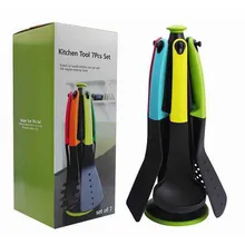 7pcs/set Noodle Spoon+Spatula Food Grade Nylon Kitchen Utensils Sets Heat Resistance Cooking Tools Kitchen Gadget Accessories