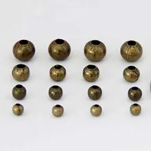 1 paczka 4mm 5mm 6mm 8mm Big Hole metalowe kule antyczne brązu żelaza przestrzeń paciorki dla DIY biżuteria rękodzielnicza Making dostawca
