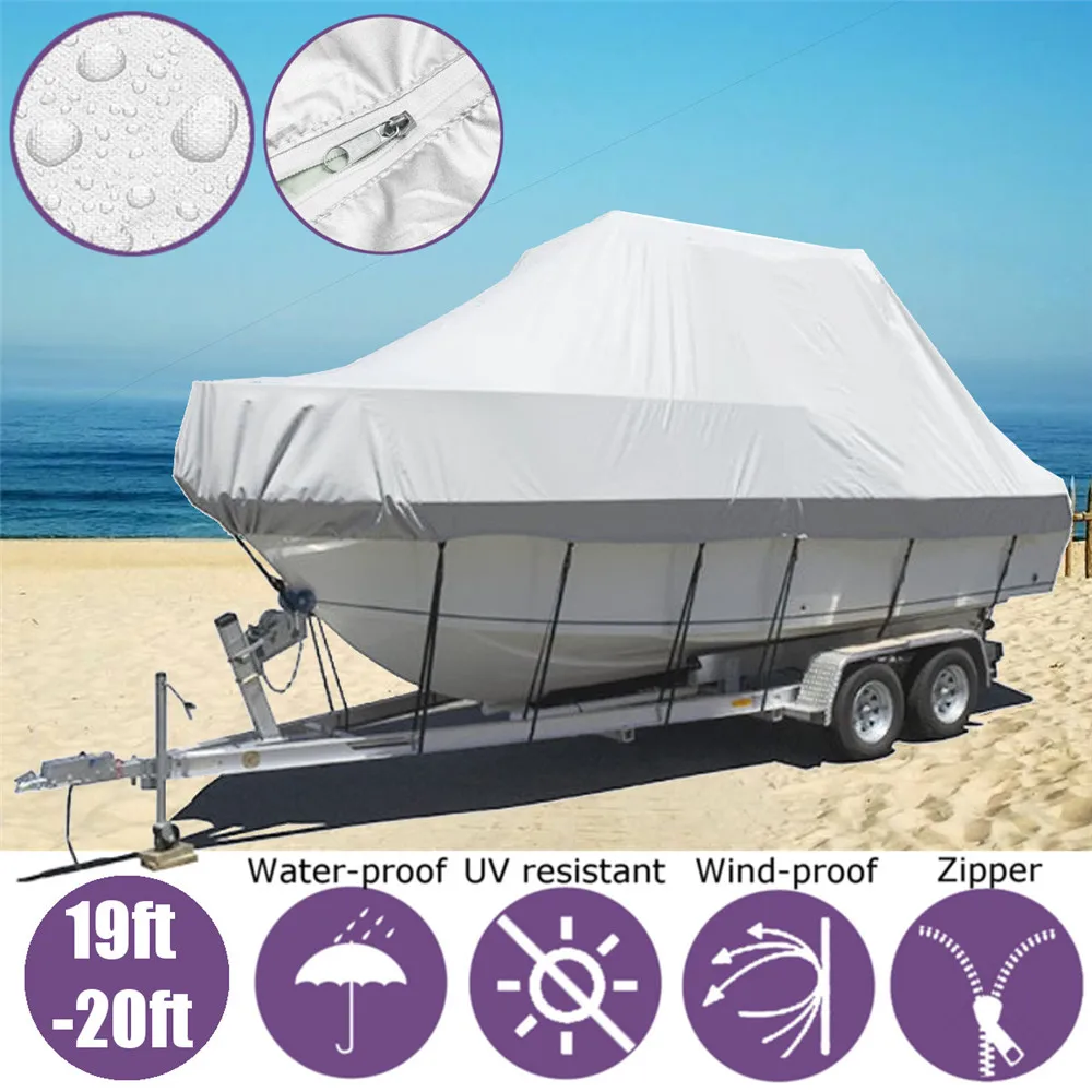 

19-20ft 5.8-6.1m Marine Boat Yacht New Design Premium Heavy Duty 600D Trailerable Jumbo Boat Cover