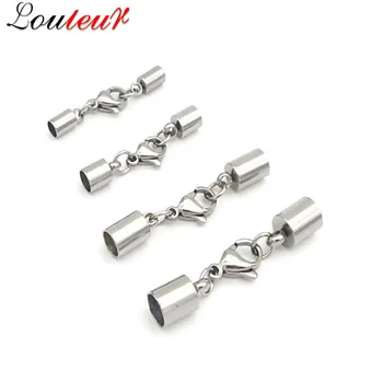 

LOULEUR 5sets Stainless Steel Lobster Clasps Hook Fit 1.5/2/3/4/5/6/8mm Leather Cord Bracelets Connectors For Jewelry Making