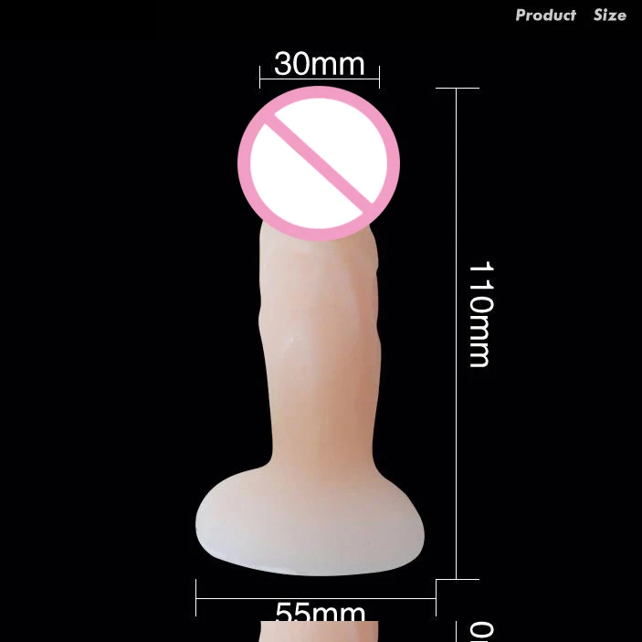 Medical soft silicone 110*30mm flesh mini realistic dildo cyberskin real small suction cup dildo sex toys for women vagina anal