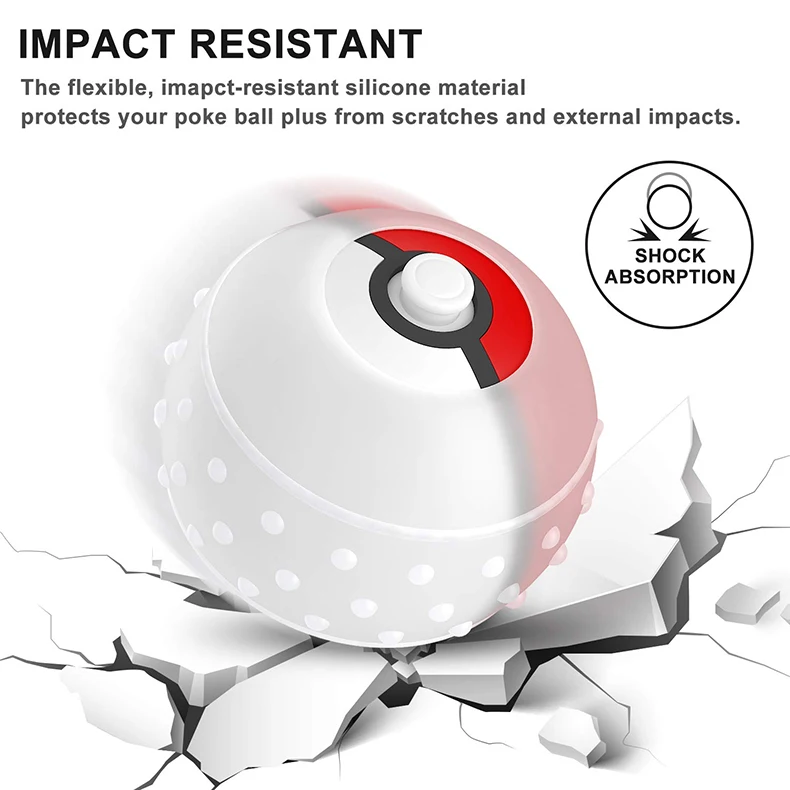 Силиконовый защитный чехол для Poke Ball, мягкий чехол, чехол для Pokeball Plus, защита контроллера для kingd Switch NS для nintendo