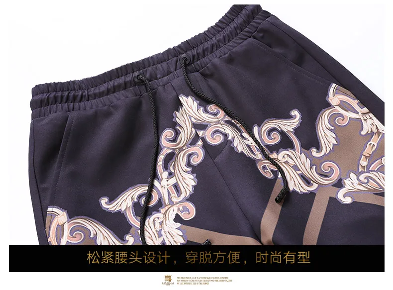 Fanzhuan Новые модные повседневные мужские весенние дворцовые рулонные травы с принтом дизайнерские спортивные штаны для бега 818062