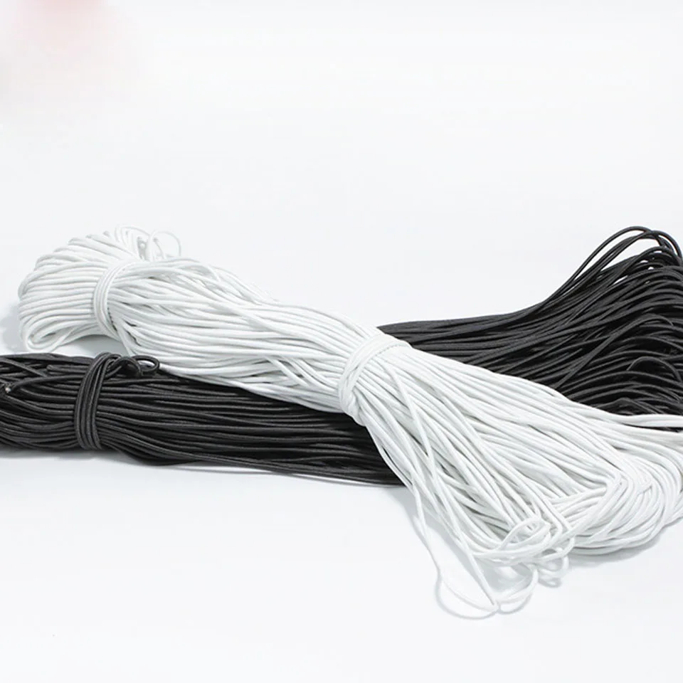 

5/10/20 Yards High Stretch White Black Round Elastic Cord 3mm Beading Thread Clothing Garment Sewing Rubber Elastic Band Rope