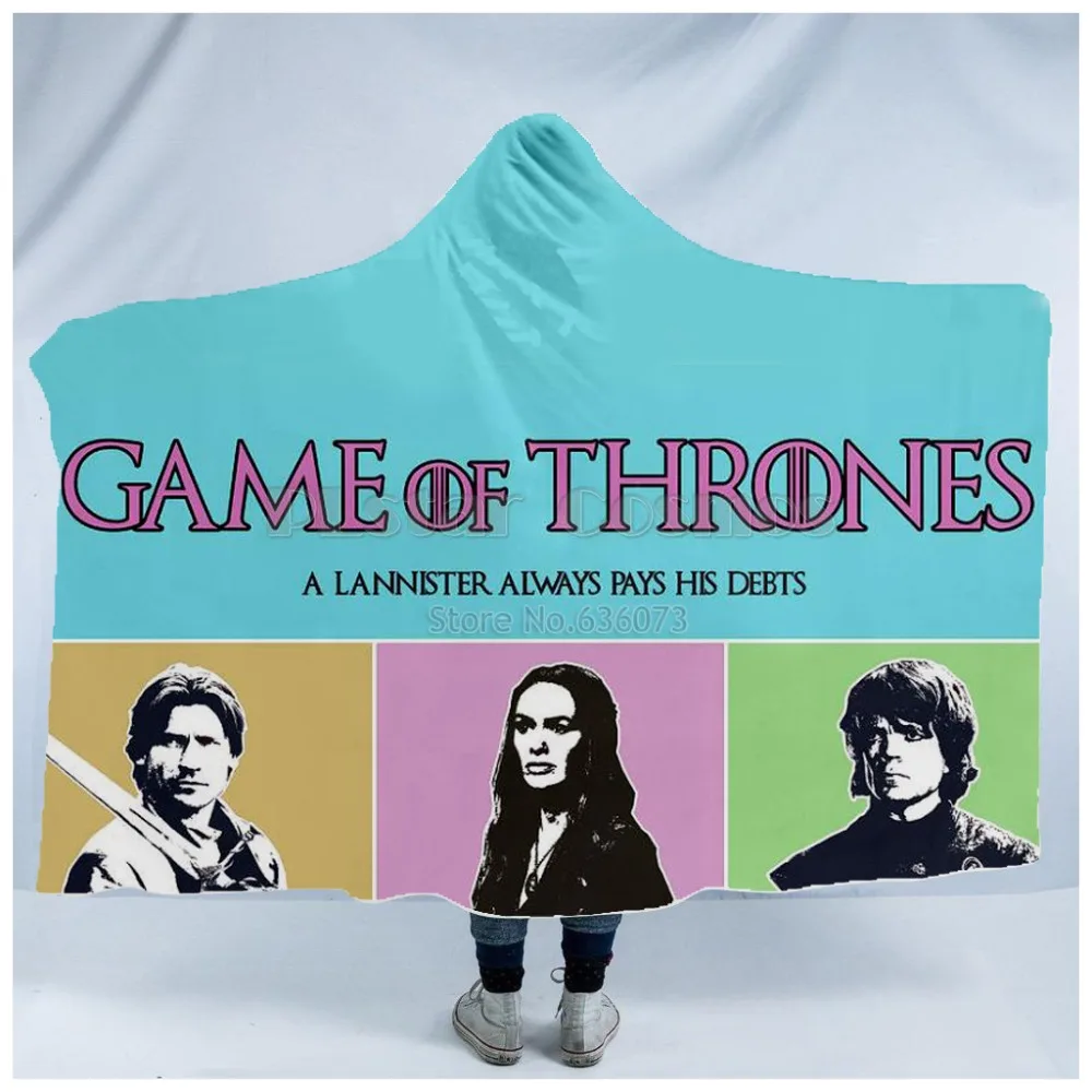 

Plstar Cosmos Game of Thrones Blanket Hooded Blanket 3D full print Wearable Blanket Adults men women Blanket style8