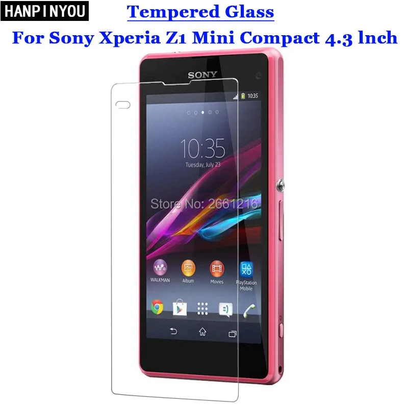 For Sony Xperia Z1 Mini Tempered Glass 9H 2.5D Premium Screen Protector Film Compact D5503 4.3&quot | Мобильные телефоны и