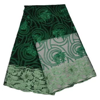 

High quality nigerian french lace embroidered tulle lace fabric for wedding dress,2018 Russia African lace fabric HJ410-1