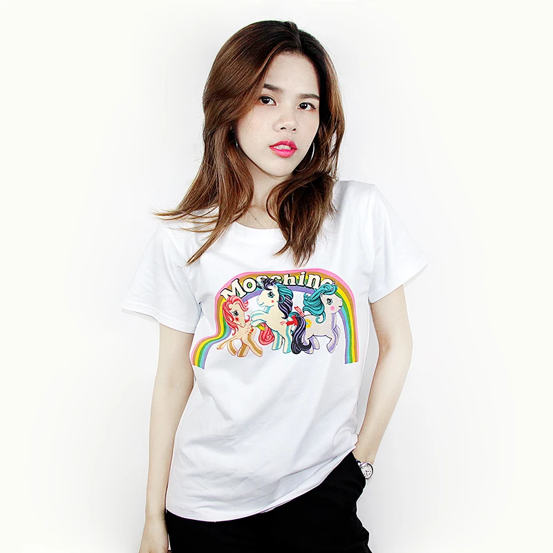 

2018 Women Oversize Modal Unicorn T shirts Summer Short Sleeve Soft Casual White Tops Harajuku Sweat t shirt Women Tumblr Befree
