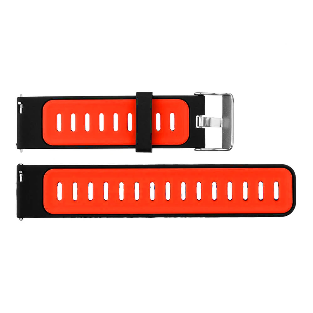 Ремешок FIFATA 22 мм для Xiaomi Huami Amazfit Pace Stratos 2 ремешок Двухцветный силиконовый браслет для смарт-часов Amazfit 1/2s - Цвет: Красный