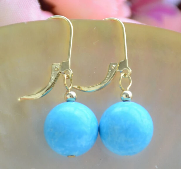 

free shippinbg 12260 blue turquoise bead DANGLE EARRING