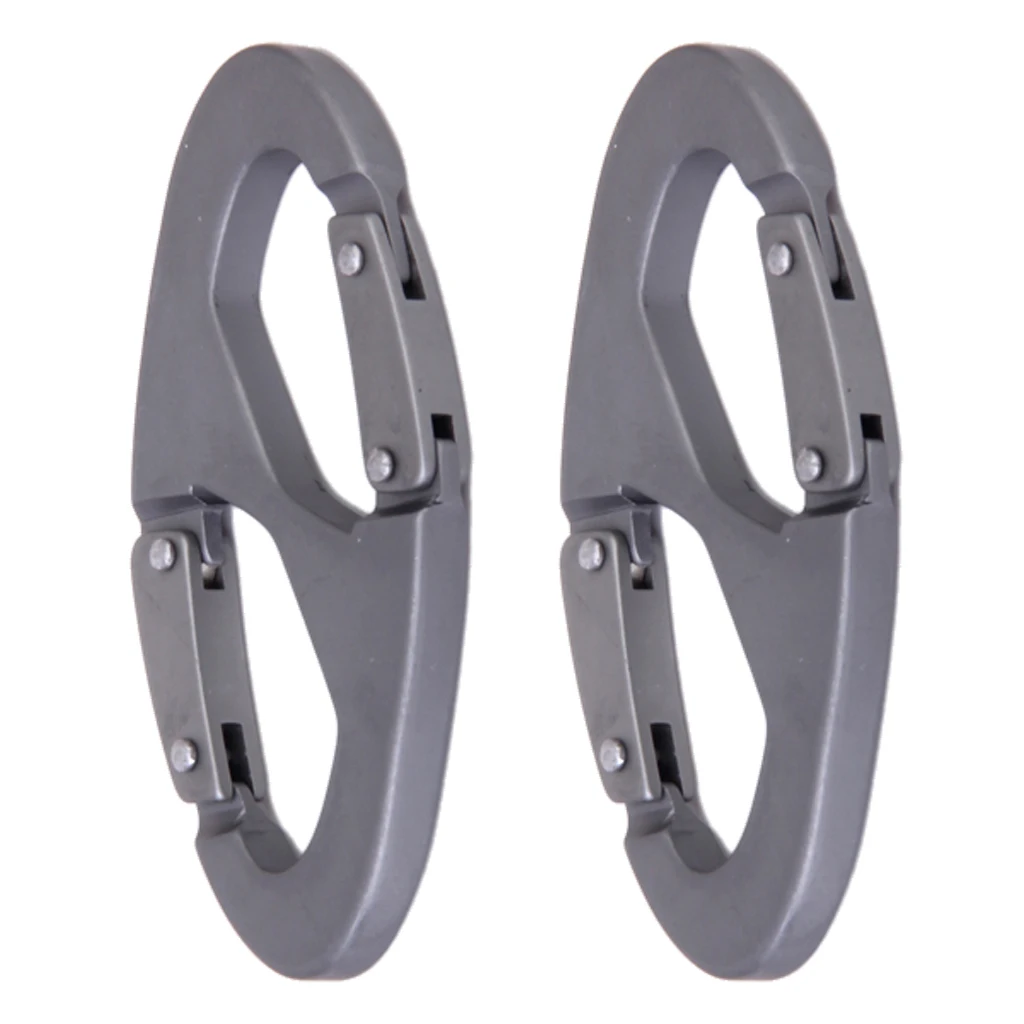 Perfeclan 2Pcs Aluminum Carabiner Snap Clip Hook Keychain Hiking Bottle Scouts Buckle Tool Hanging Key Chain Carabiner Hook