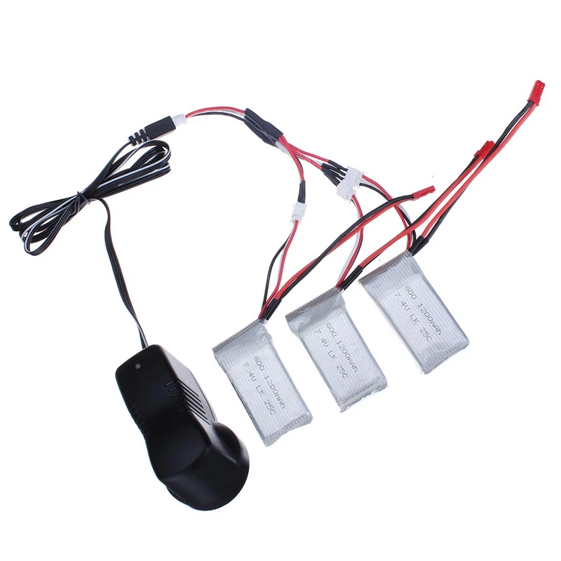 Wltoys 3 x 1200mAh 25C Battery Charging Set 7.4V Charger With Charging