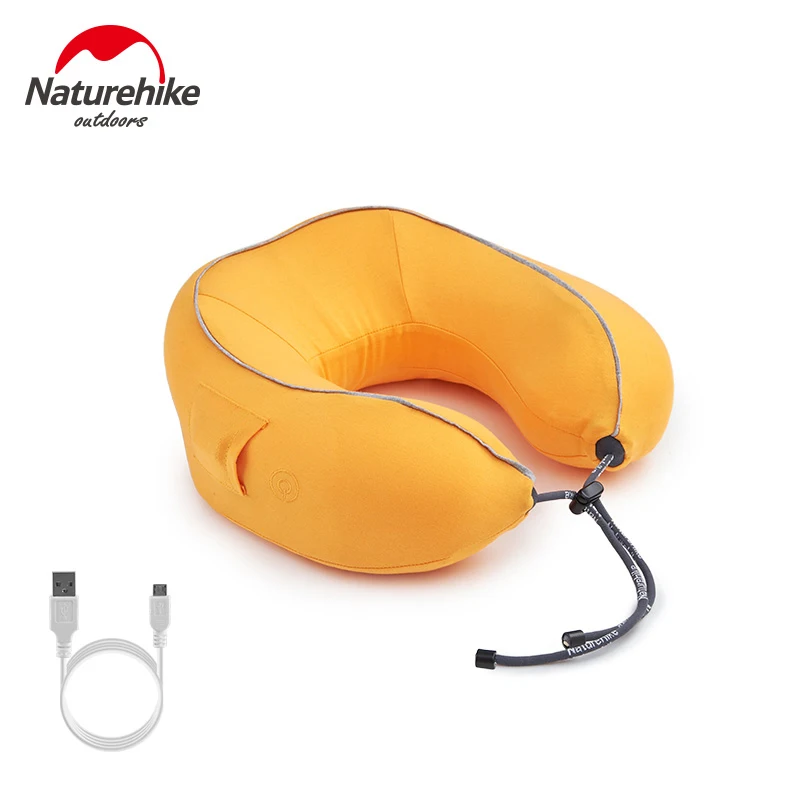 Naturehike шейный подголовник для отдыха, электрическая массажная подушка, портативная подушка для путешествий, u-подушка, Шейная Подушка с usb-кабелем - Цвет: Yellow