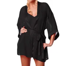 1 комплект женское сексуальное белье Babydoll Camisole ночное белье Прозрачное нижнее белье кружевное пальто ночной халат с поясом