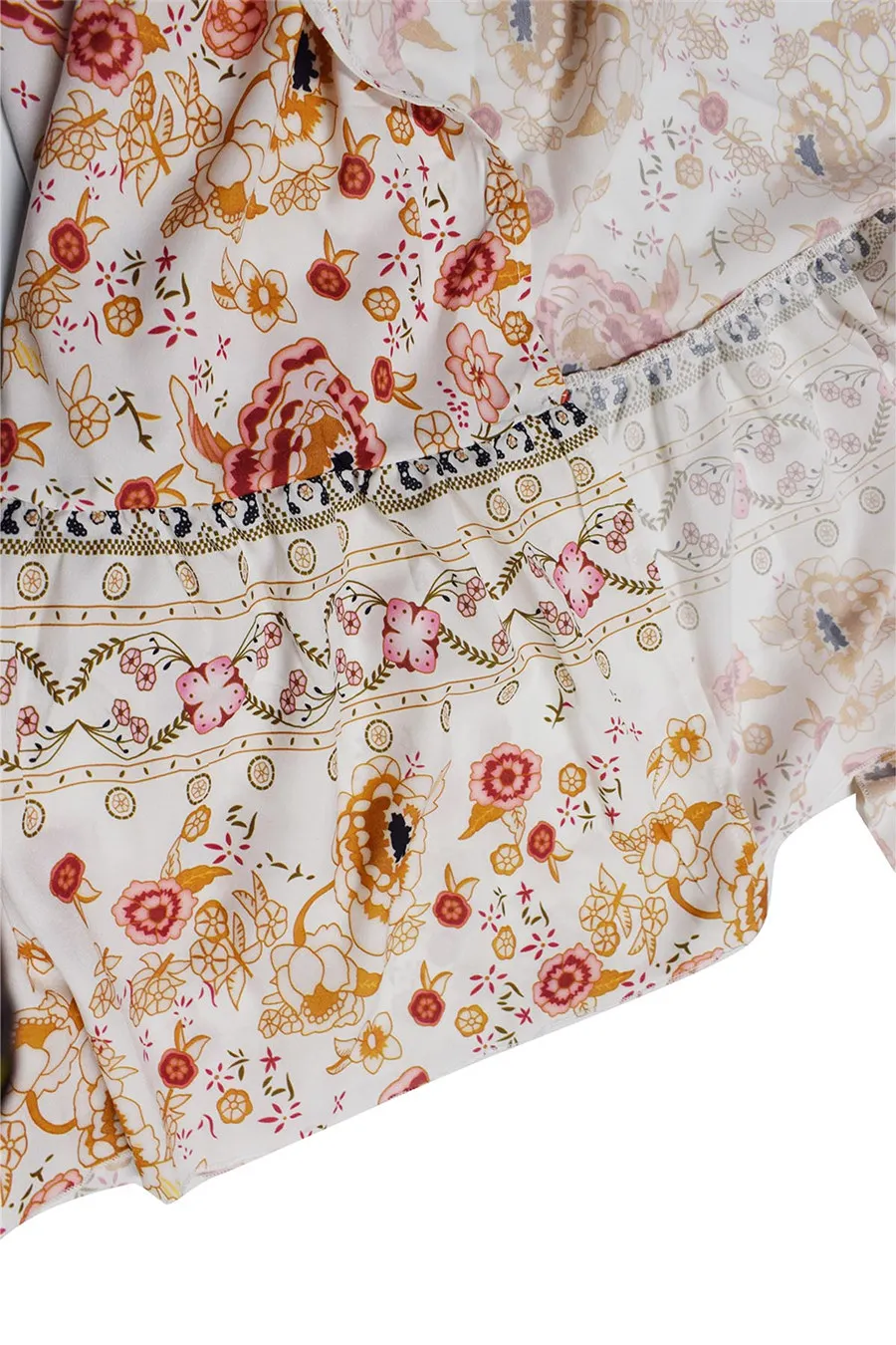 Gladiolus Bohemian Women Summer Dress Short Sleeve V Neck Floral Print Belt Tunic Split Sexy Beach Dresses Women 2019 Maxi Dress (22)