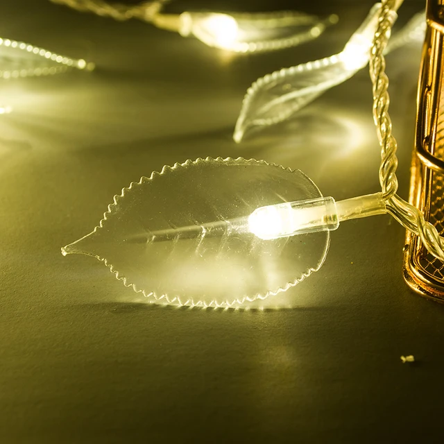 Led String Light With Leaves Festival Lighting Holiday Party Lights Led String Light With Leaves Festival Lighting Holiday Party Lights Decor Outdoor Waterproof Chain Christmas Tree Ornament