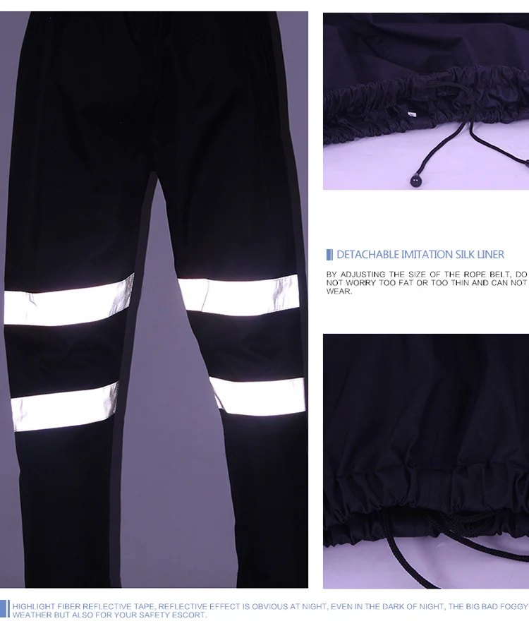 Reflective Rain Pants Raincoat Traffic Road Safety Waterproof Men Working Pants 300D Oxford Wear-resistance Work Trousers (3)