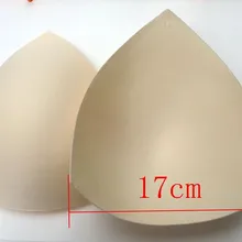 500 пар/лот OEM 17 см треугольные прокладки плюс размер чашка D E колодки съемные подкладки бюстгальтера пуш-ап купальник Подкладка для бикини пена