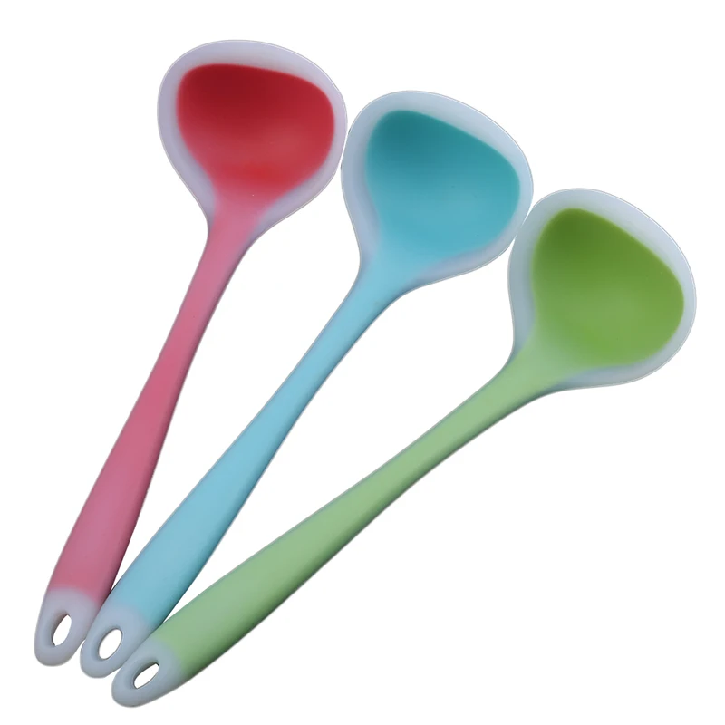 

Translucent Flexible Soup Spoons Heat-Resistant Non-Stick Utensil Creative Silicone Ladles Scoop Spoons For Kitchen Home