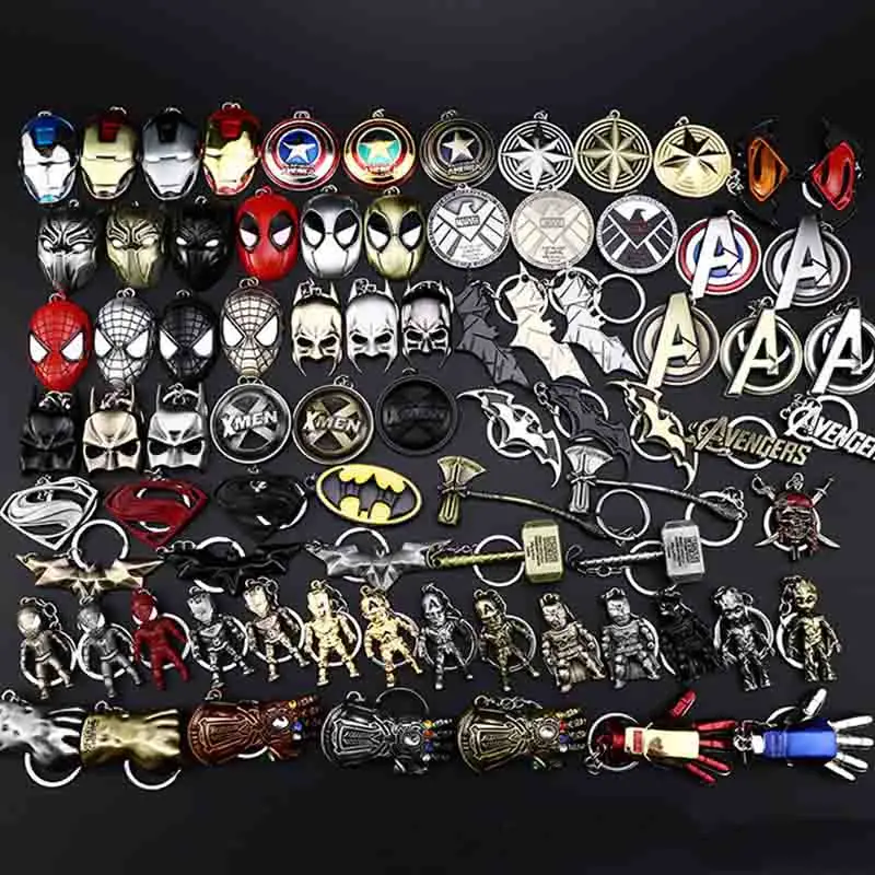 

Marvel Avengers 4 Iron Man Mask Thor's Hammer Mjolnir Keychain Captain America Shield mjolnir Infinity War Action Figure Toys
