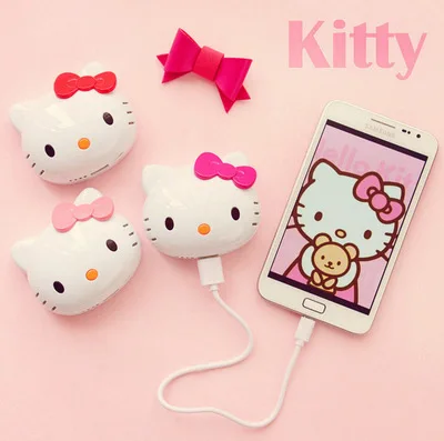 Hot Sale Cartoon cute cat charger power bank 12000MAh Hello cat kitty powerbank external Portable Battery for all phone