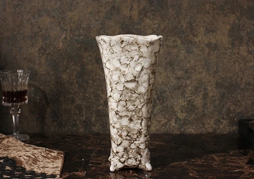 Домашняя Европейская Меса керамическая ваза простая мраморная ваза мебель для гостиной украшение благородная позолоченная ваза со стразами, блестящий - Цвет: black