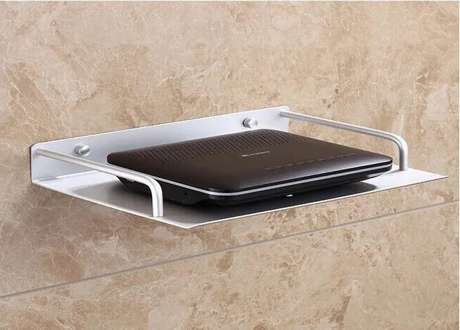 

free shipping space aluminum mini set-top boxes holder aluminum shelf top box rack