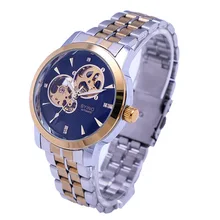 Механические Мужские часы золотые модные автоматические часы с скелетом Роскошные водонепроницаемые светящиеся наручные часы Мужские часы