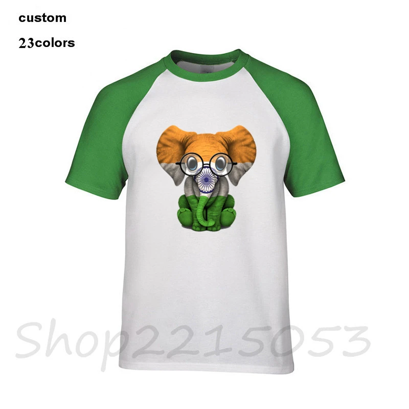 Fremskynde kolbe fange Men Tshirts India Flag fashion funny t shirt novelty tshirt women Baby  Elephant with Glasses and Indian Flag T Shirts shiva god|T-Shirts| -  AliExpress