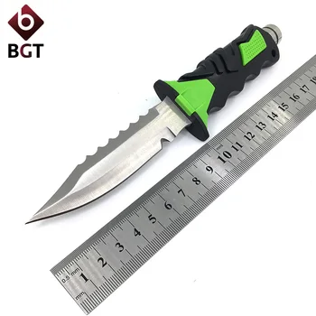 

BGT Tactical Leggings Diver's Fixed Knife 440 Blade Outdoor Combat Survival Rescue Knives Hunting Camping EDC Tool Rubber Handle