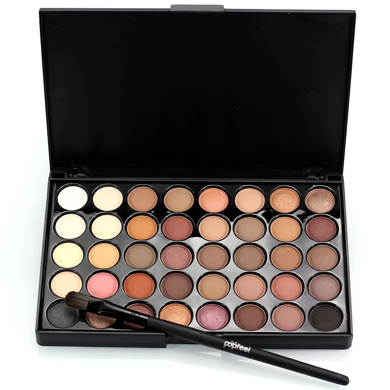

Professional 40 colors Warm Color Pigments Make Up Eye Shadow Glitter Matte Waterproof Makeup Eyeshadow Nude Palette with Brush