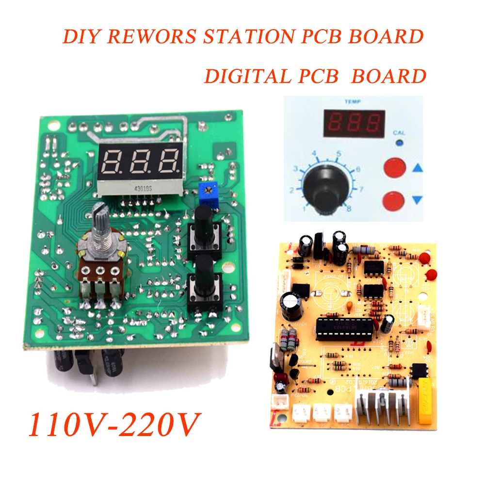 110 В/220 В 858D/8586 878D 2 в 1 DIY цифровой SMD BGA фена паяльная станция ADJSUTABLE паяльник печатная плата